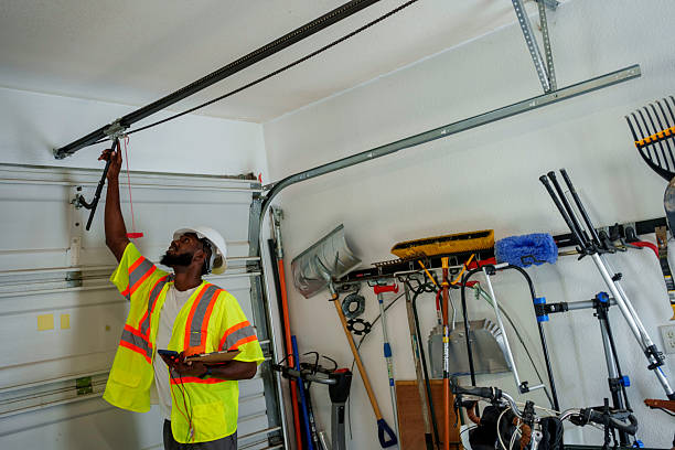 Professional Garage Door Panel Replacement technician working in Roxboro, NC